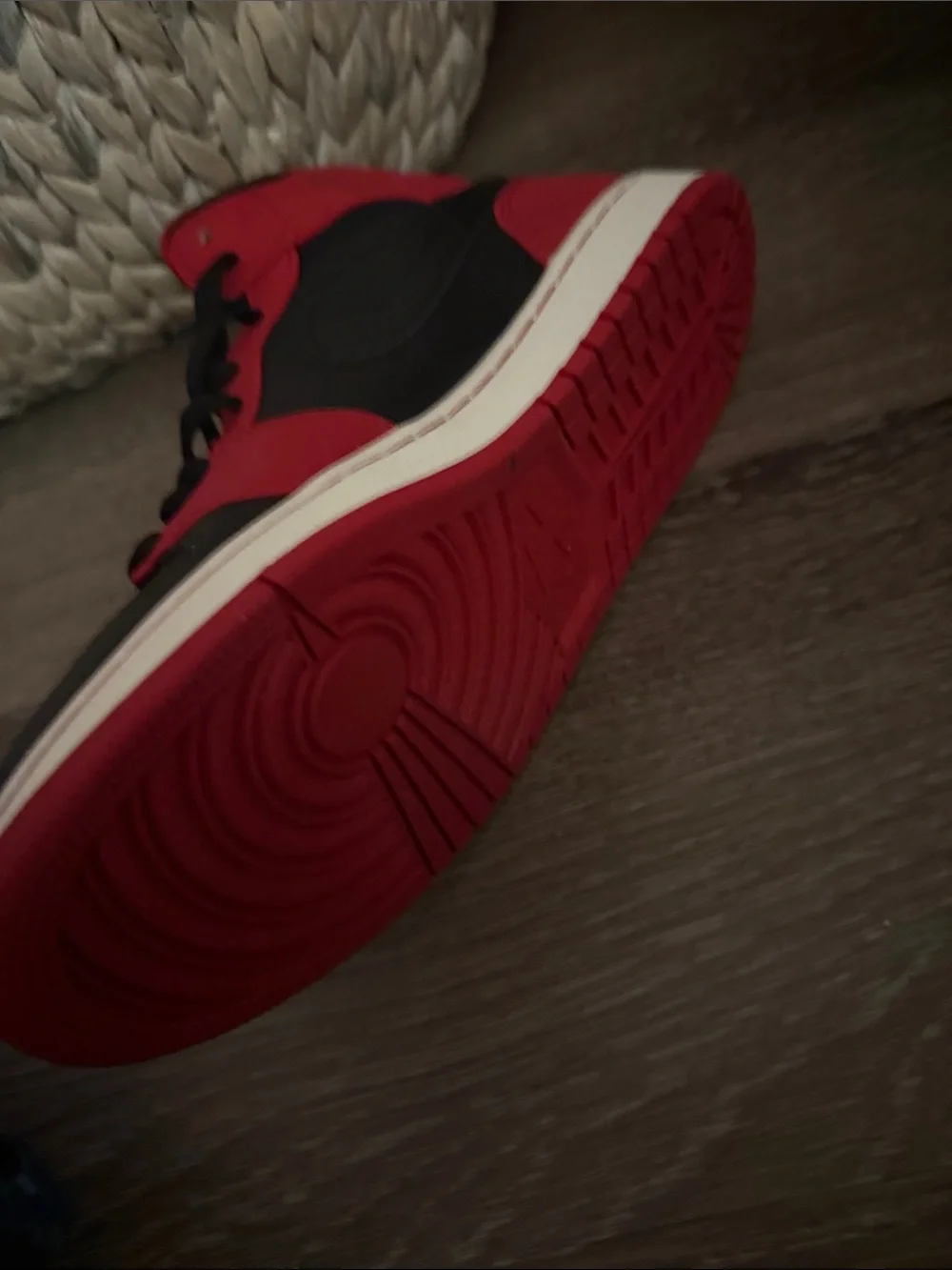 Jordan Red and Black High-Top Sneakers